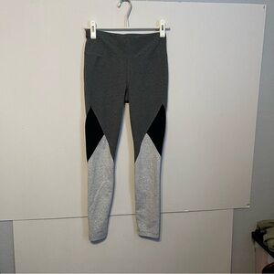 Athletic women’s small gray and black leggings,DriWorks material no pockets